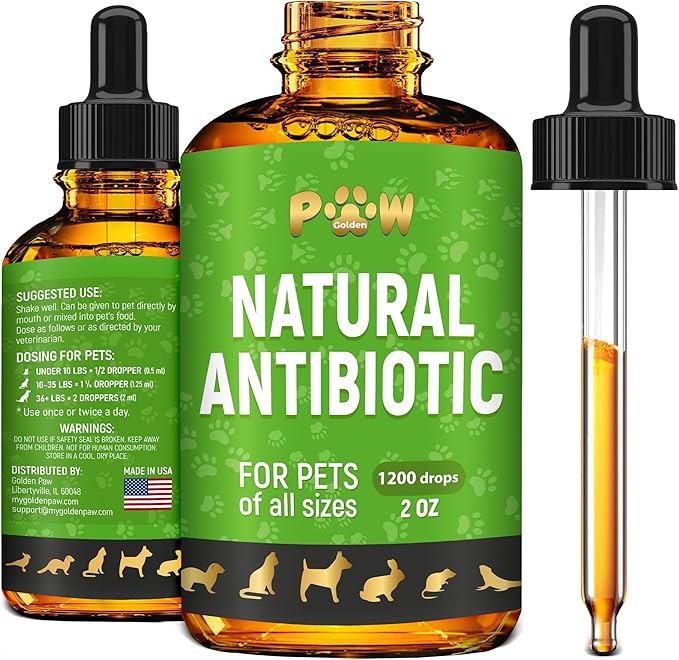 Antibiotics for Infection, Coughs, UTIs, Allergies, Itching | Natural Antibiotics for Cats to Support Skin, Coat, & Digestion | for All Breeds & Ages | 2 oz
